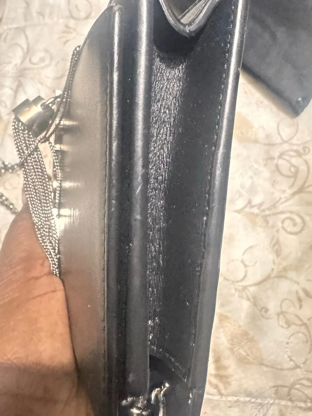 Yves Saint Laurent Black Leather Crossbody with Gold YSL Logo
